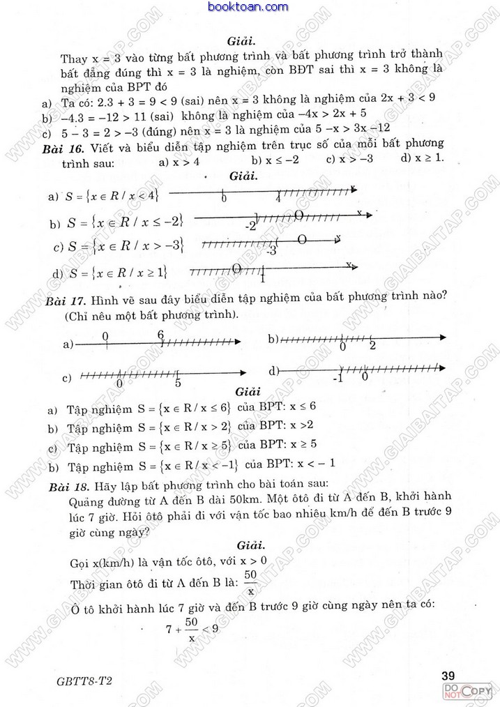 Chương IV: BẤT PHƯƠNG TRÌNH BẬC NHẤT MỘT ẨN - toán 8 tập 2 6