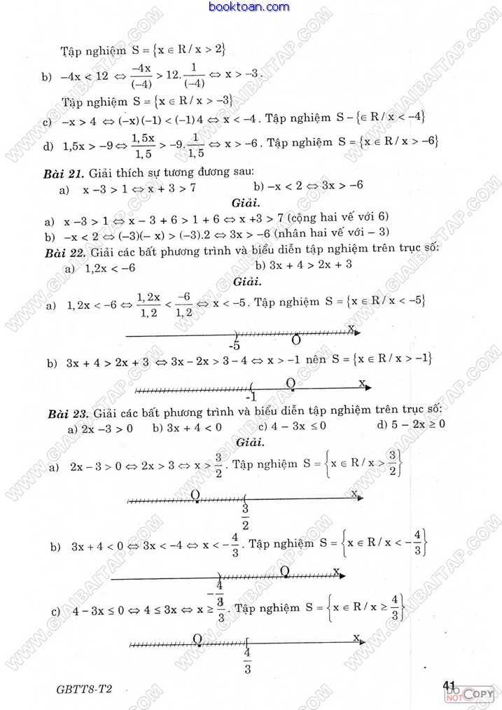 Chương IV: BẤT PHƯƠNG TRÌNH BẬC NHẤT MỘT ẨN - toán 8 tập 2 8