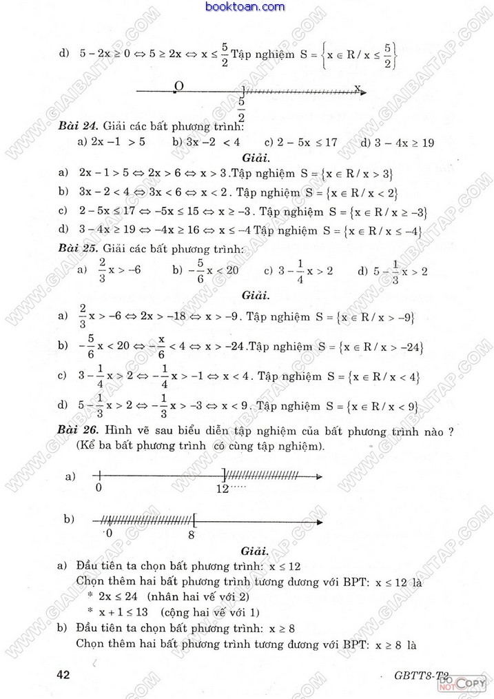 Chương IV: BẤT PHƯƠNG TRÌNH BẬC NHẤT MỘT ẨN - toán 8 tập 2 9