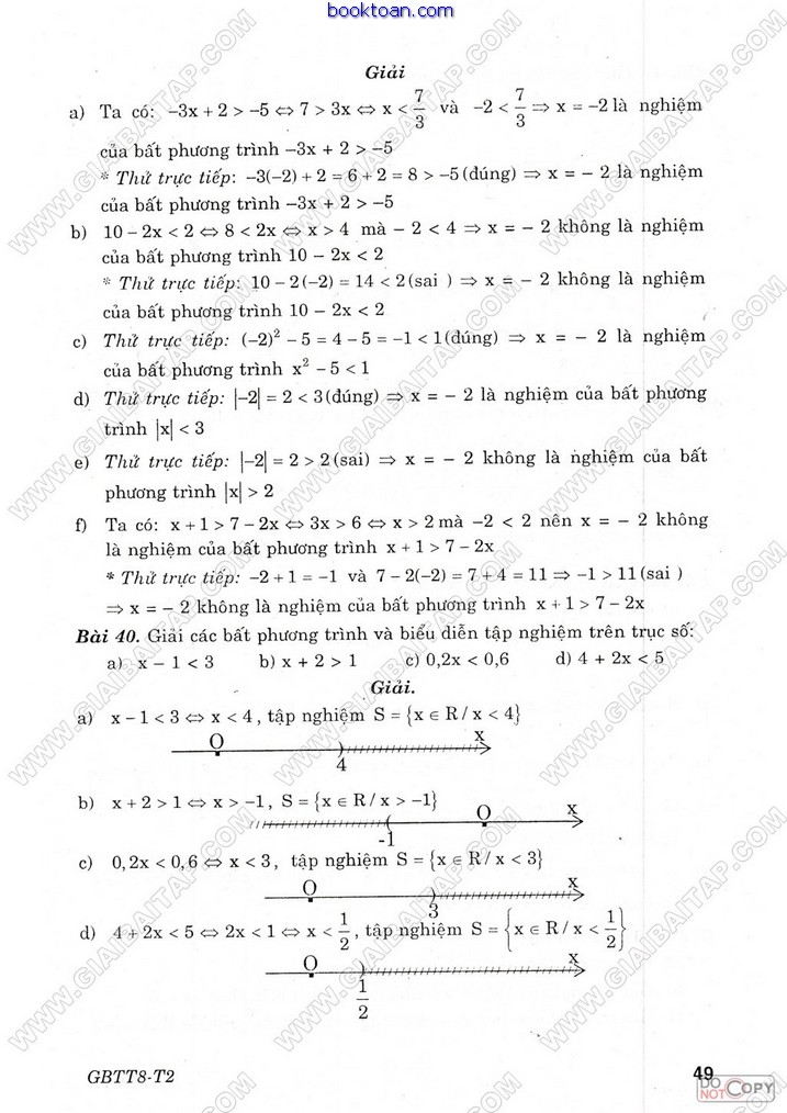 Chương IV: BẤT PHƯƠNG TRÌNH BẬC NHẤT MỘT ẨN - toán 8 tập 2 16