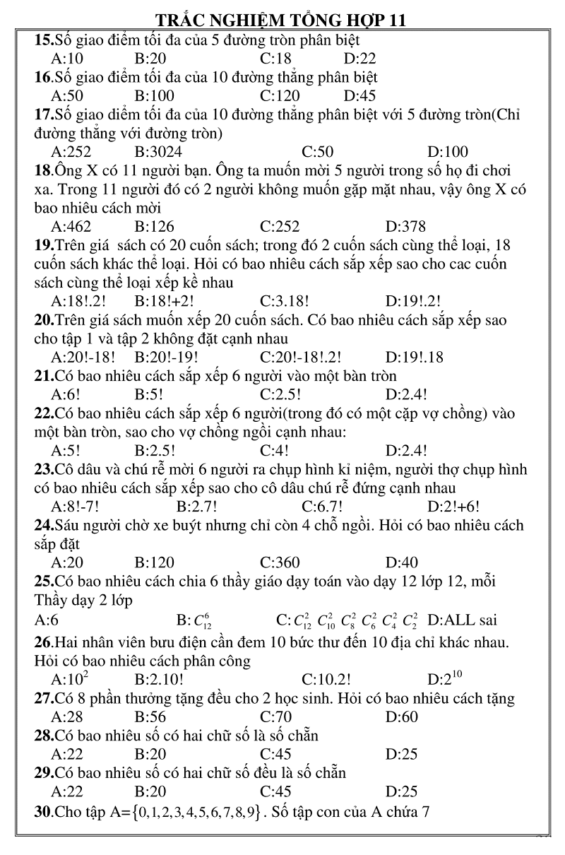 trac nghiem giai tich 11