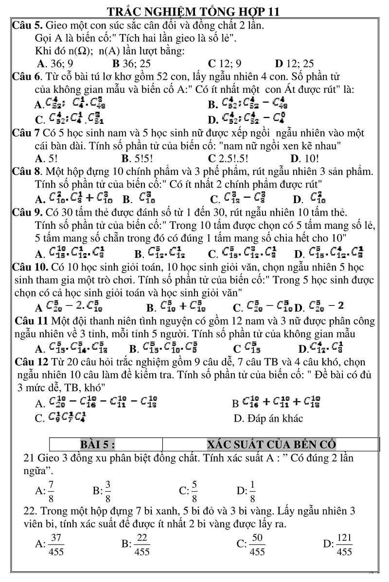 trac nghiem giai tich 11
