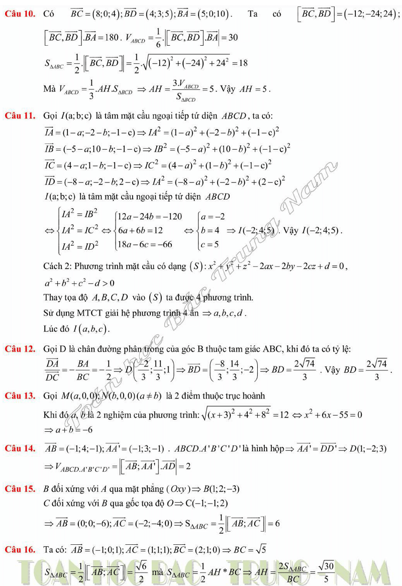 trac nghiem hinh hoc oxyz