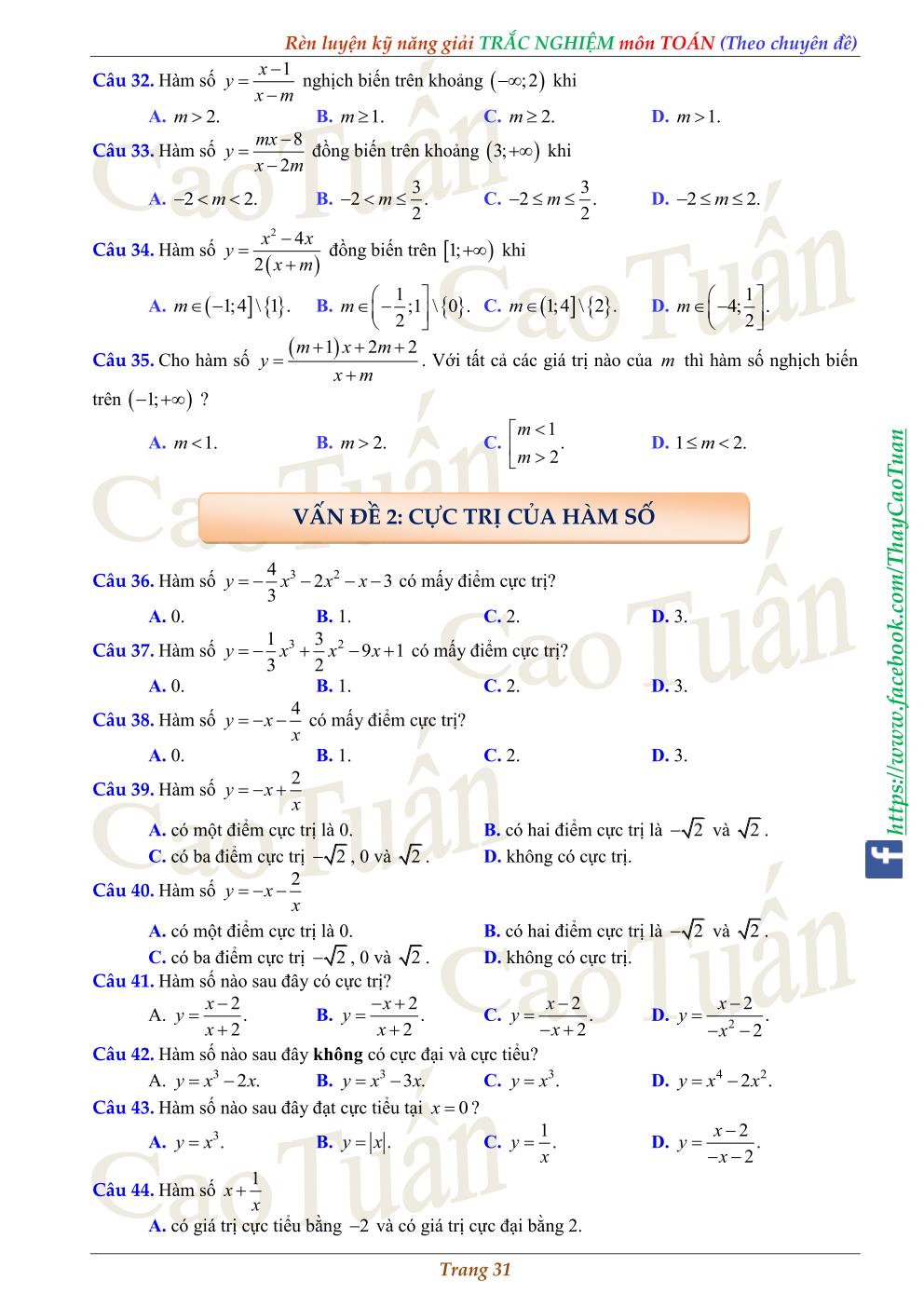 trac nghiem ham so